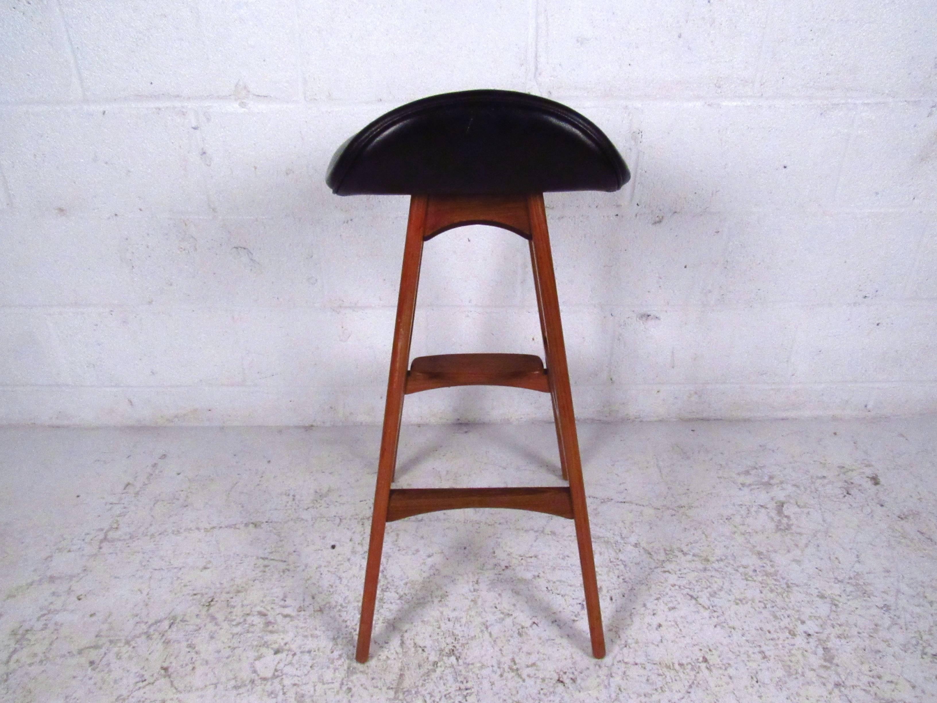 20th Century Pair of Danish Modern Teak Stools by Erik Buch