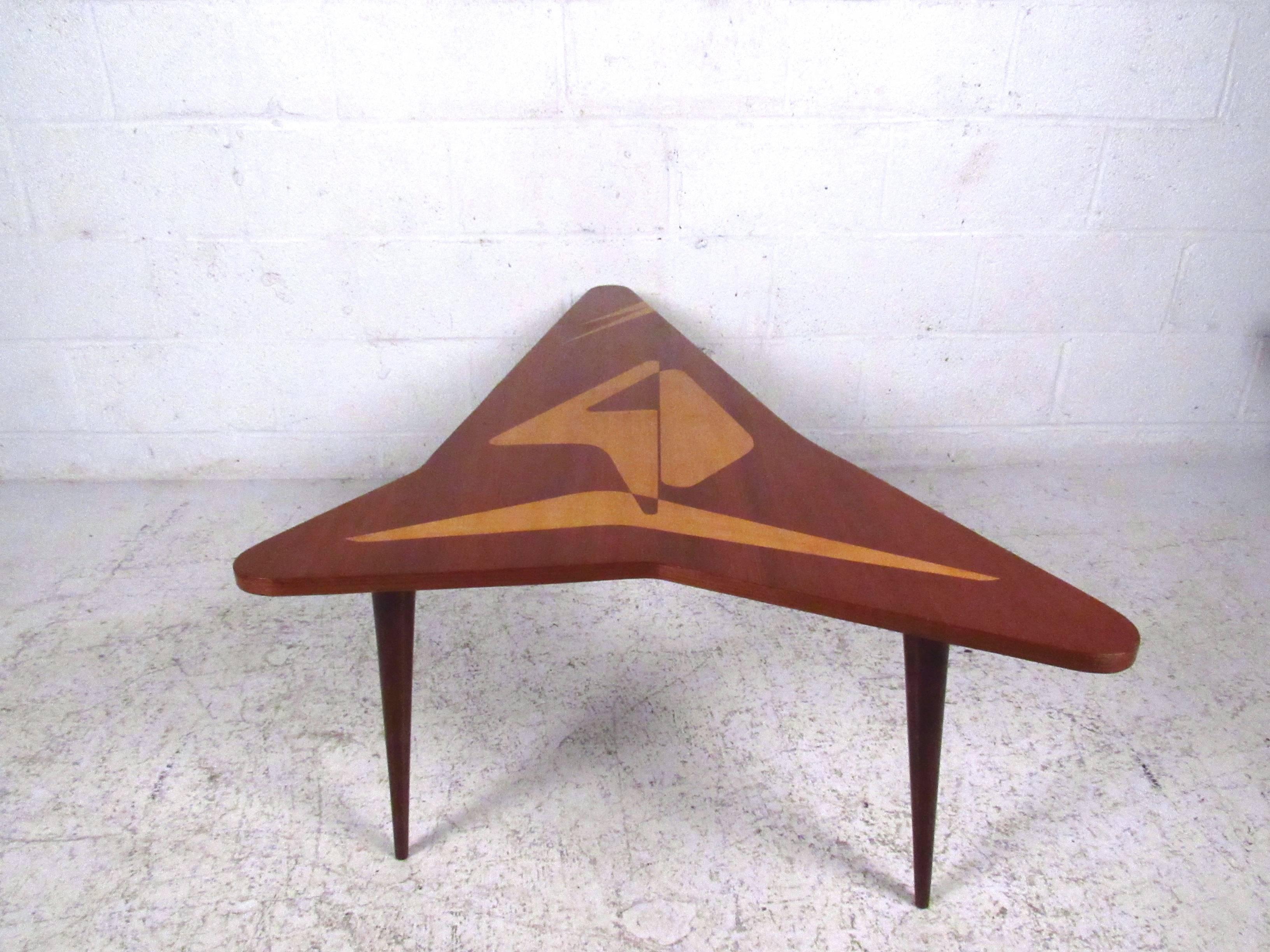 Mid-20th Century Sculptural Modern Triangular End Table