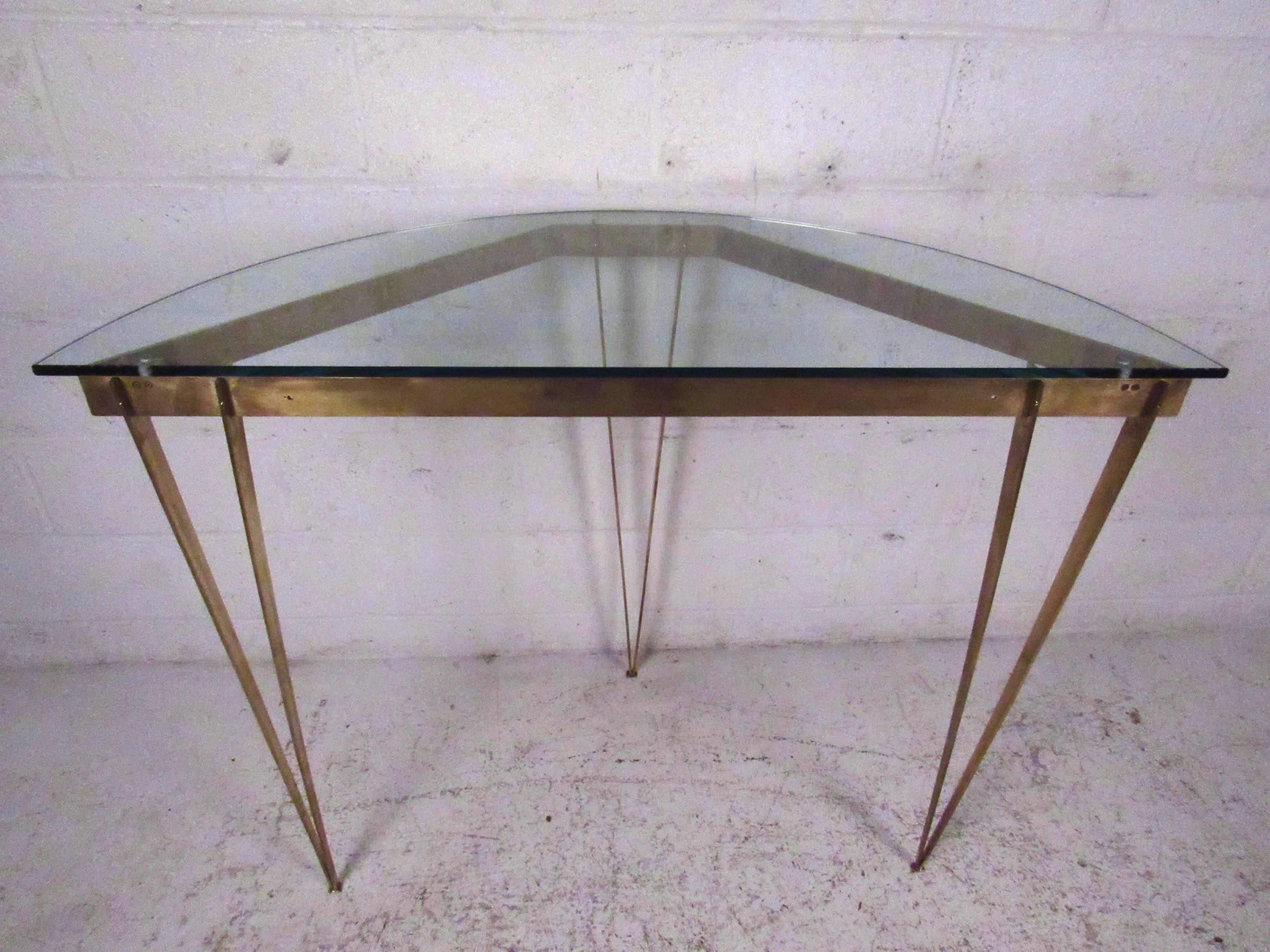 Mid-Century Modern Vintage Modern Demilune Hall Table