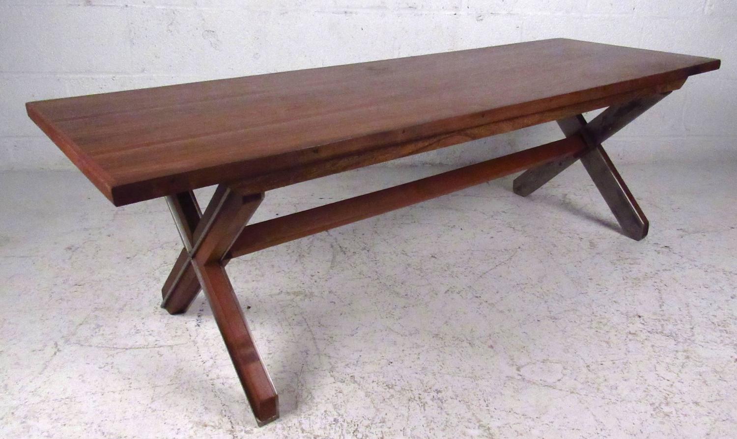 Unique Farm Style Coffee Table In Rosewood For Sale at 1stdibs