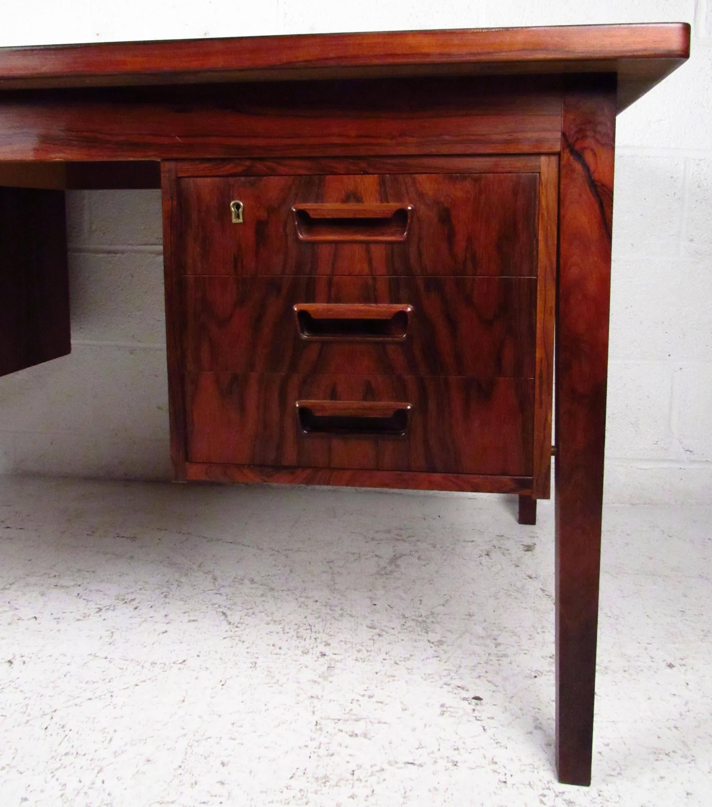 Mid-Century Modern Midcentury Rosewood Desk with Finished Back