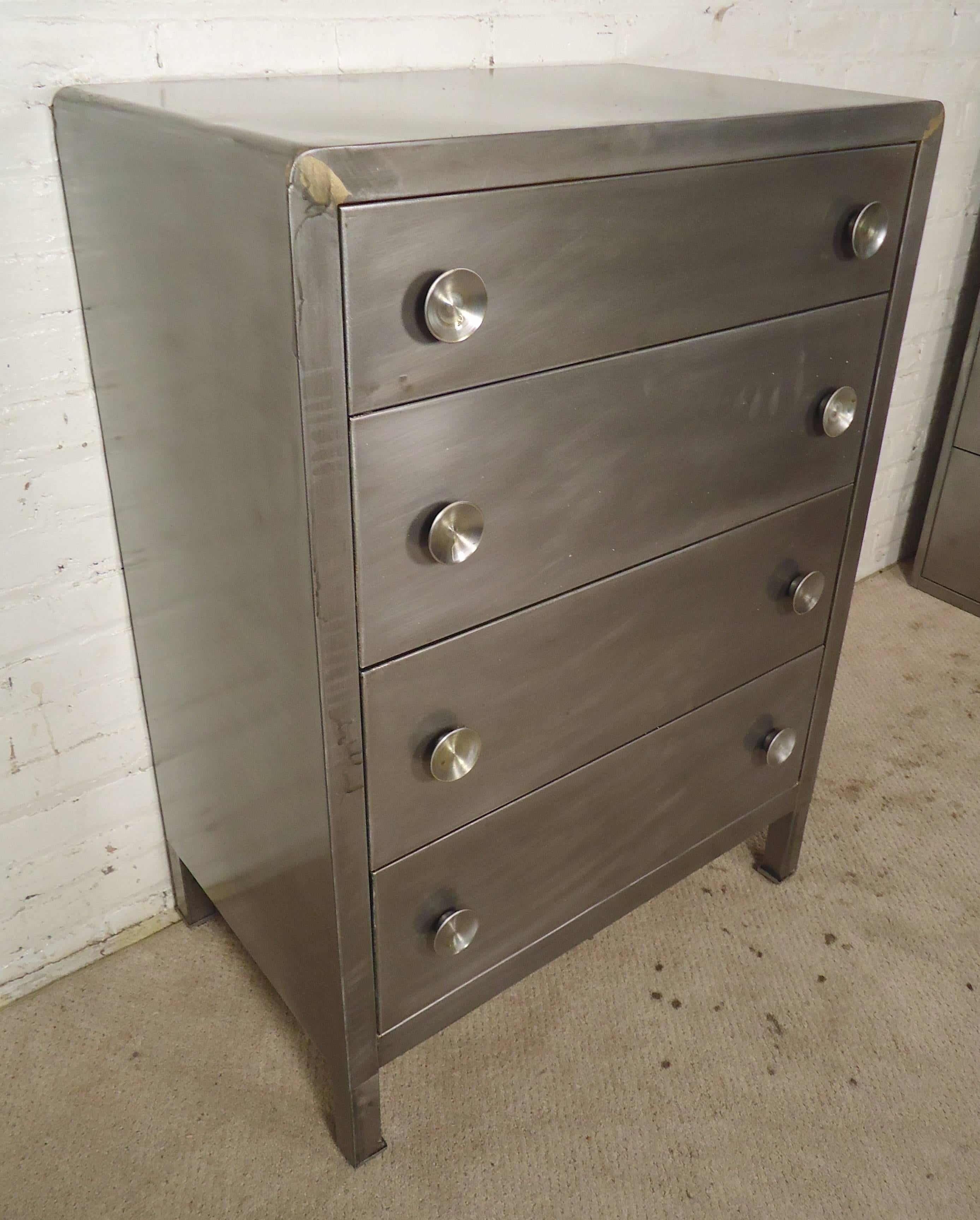 Metal dresser by Simmons refinished in a brushed metal style finish. 

(Please confirm item location NY or NJ with dealer).
 