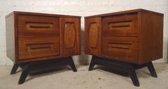 Vintage Nightstands with Burlwood Accents