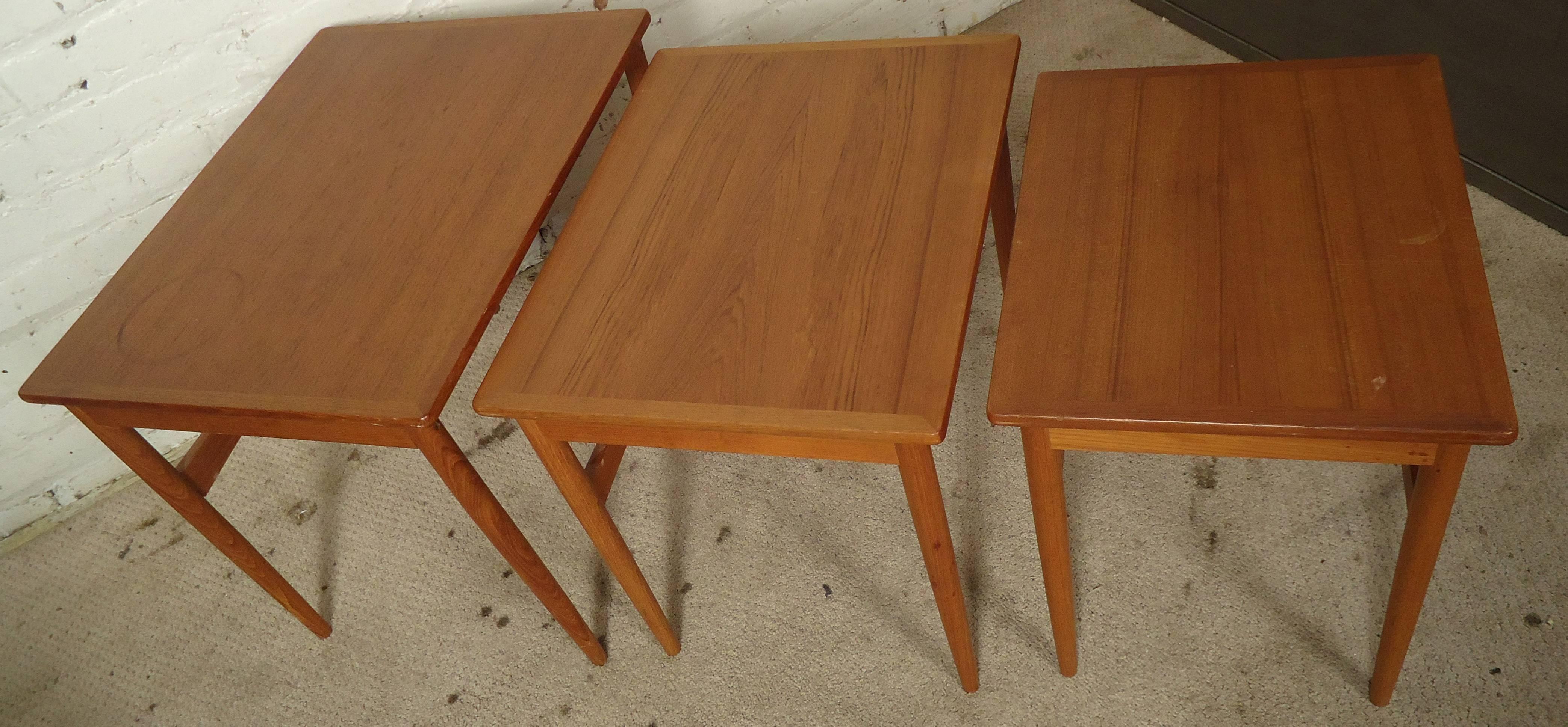Midcentury Set of Teak Nesting Tables In Good Condition In Brooklyn, NY
