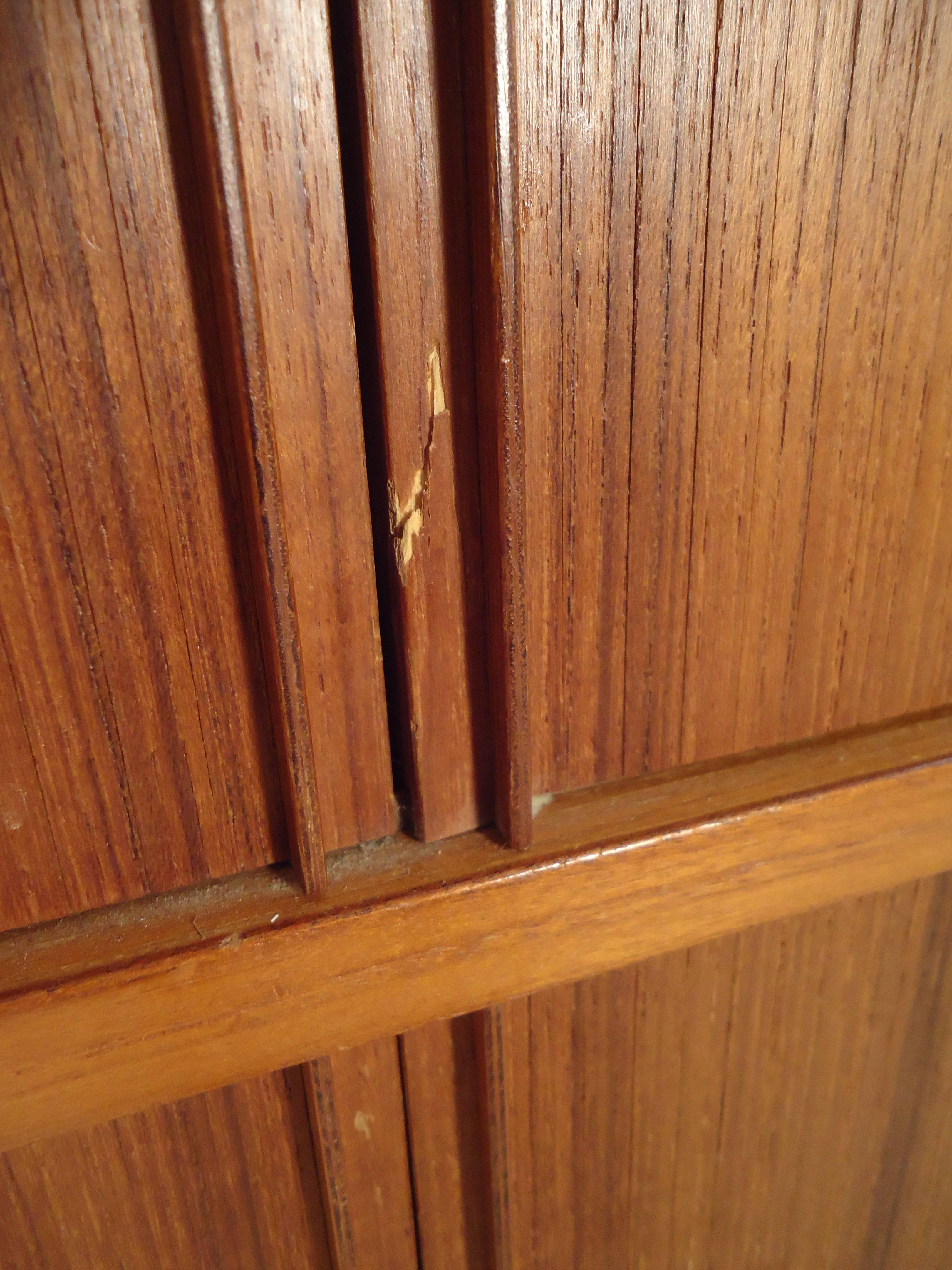 Tall Danish Gentleman's Chest with Tambour Doors In Good Condition In Brooklyn, NY