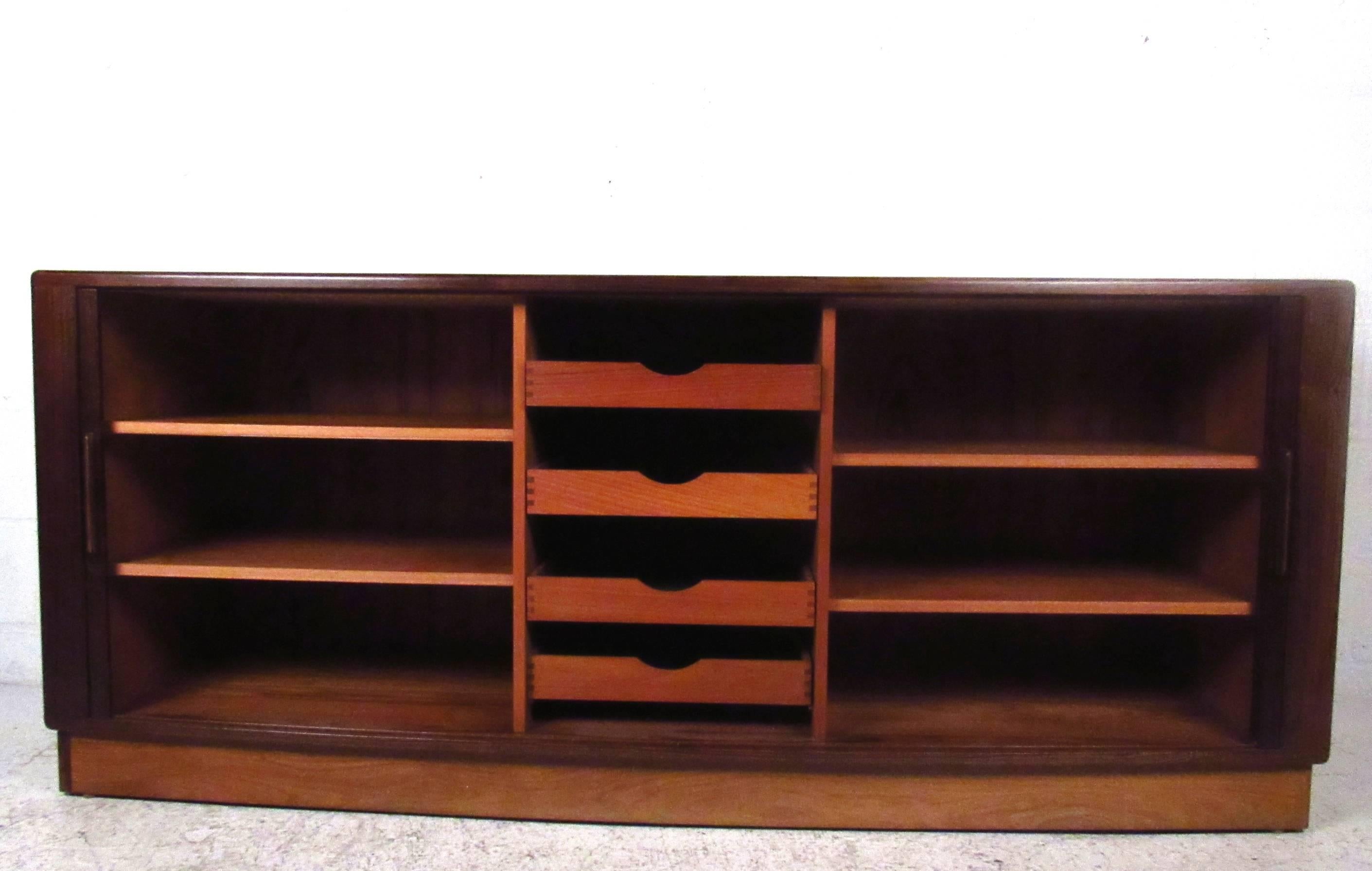 Mid-Century Modern Danish Rosewood Tambour Server by H.P. Hansen 1