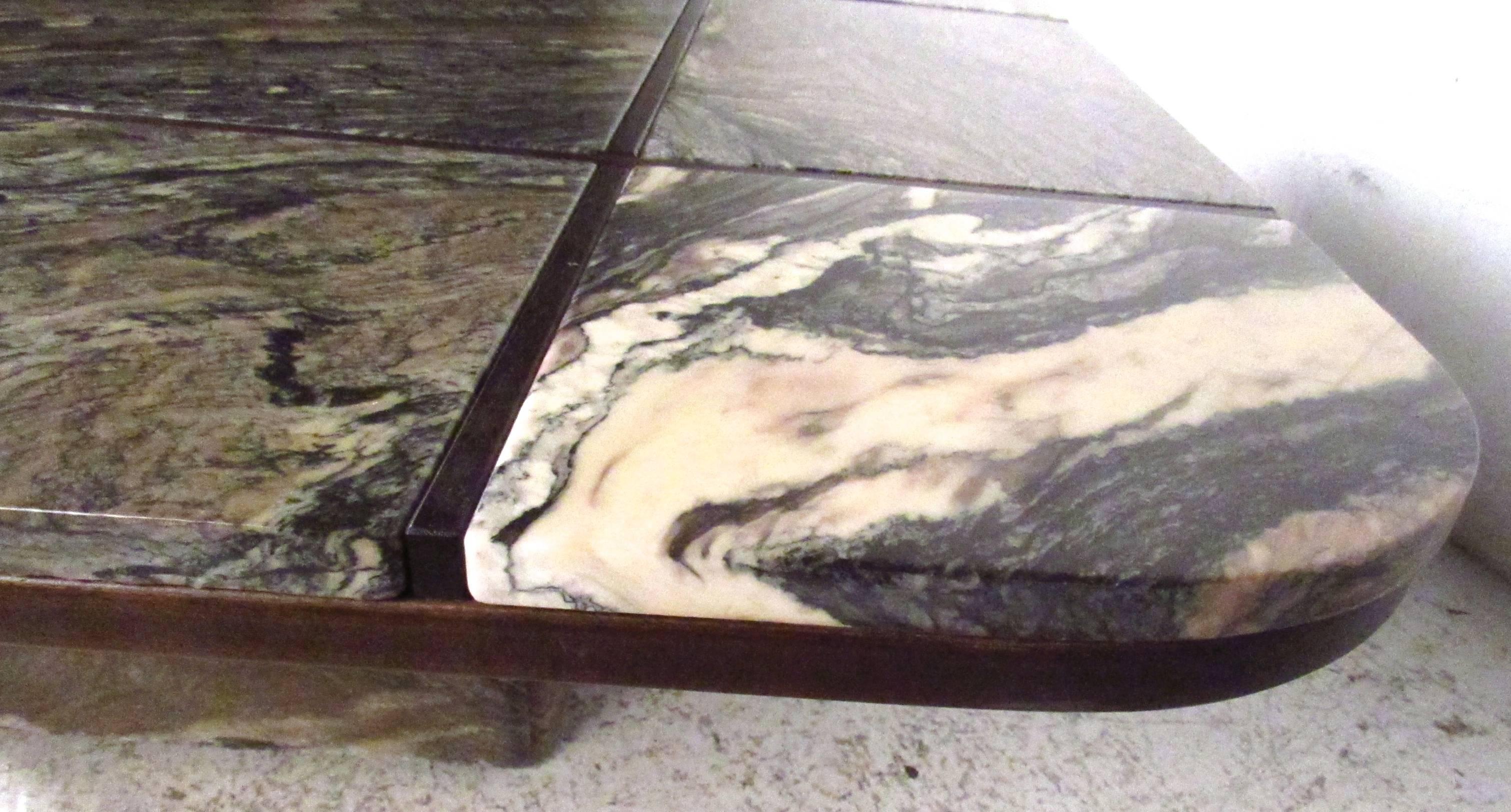 Late 20th Century Vintage Modern Marble-Top Coffee Table by Bendixen Design