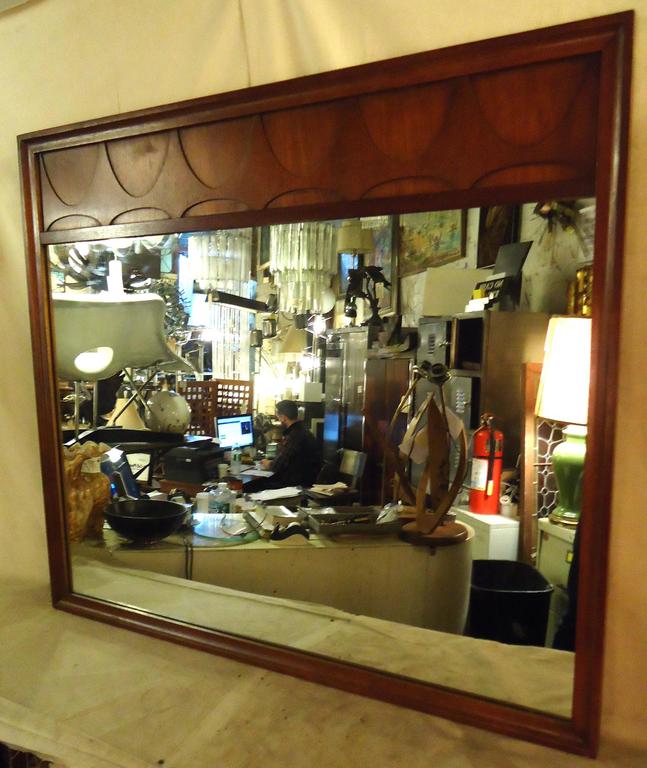 Midcentury Brasilia Mirror by Broyhill at 1stDibs