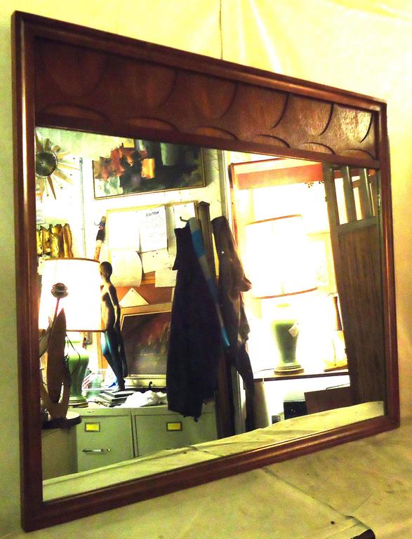 Midcentury Brasilia Mirror by Broyhill at 1stDibs