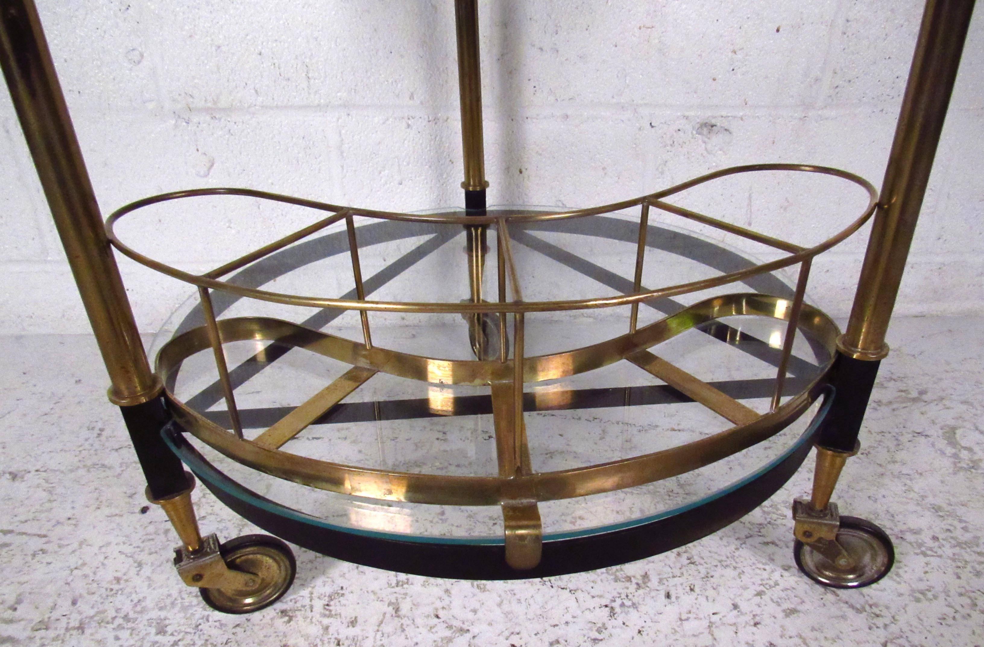Italian Modern Bar Cart in Iron and Brass 3