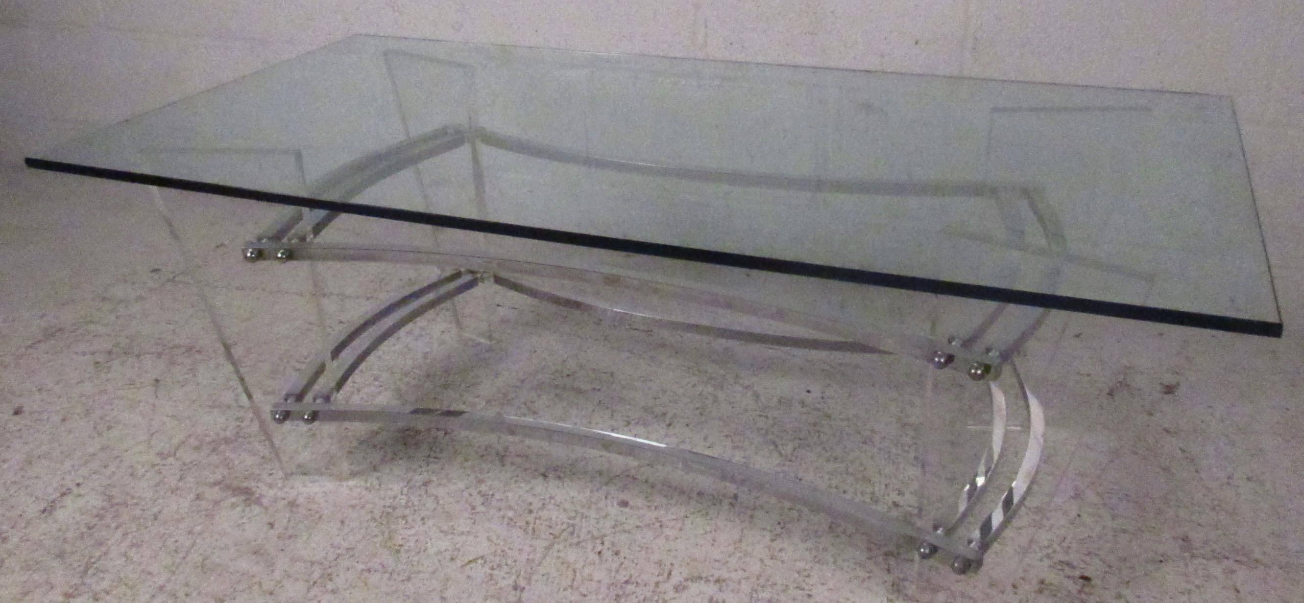 Mid-Century Lucite Cocktail Table after Charles Hollis Jones 1