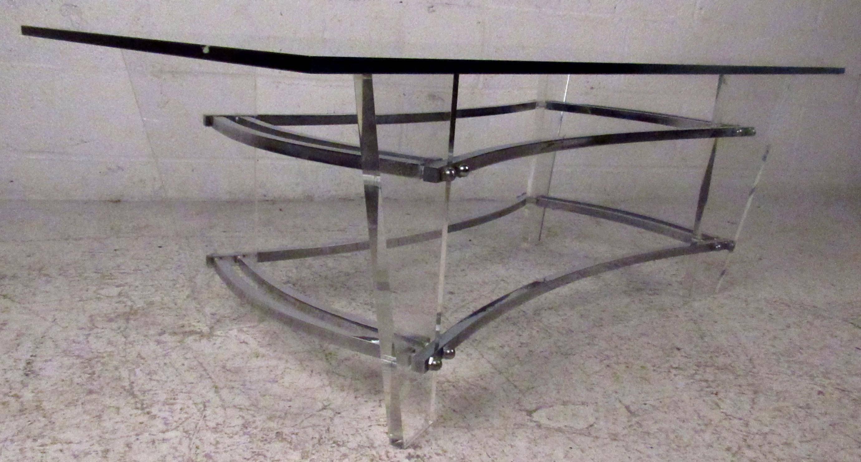 Mid-Century Lucite Cocktail Table after Charles Hollis Jones In Good Condition In Brooklyn, NY