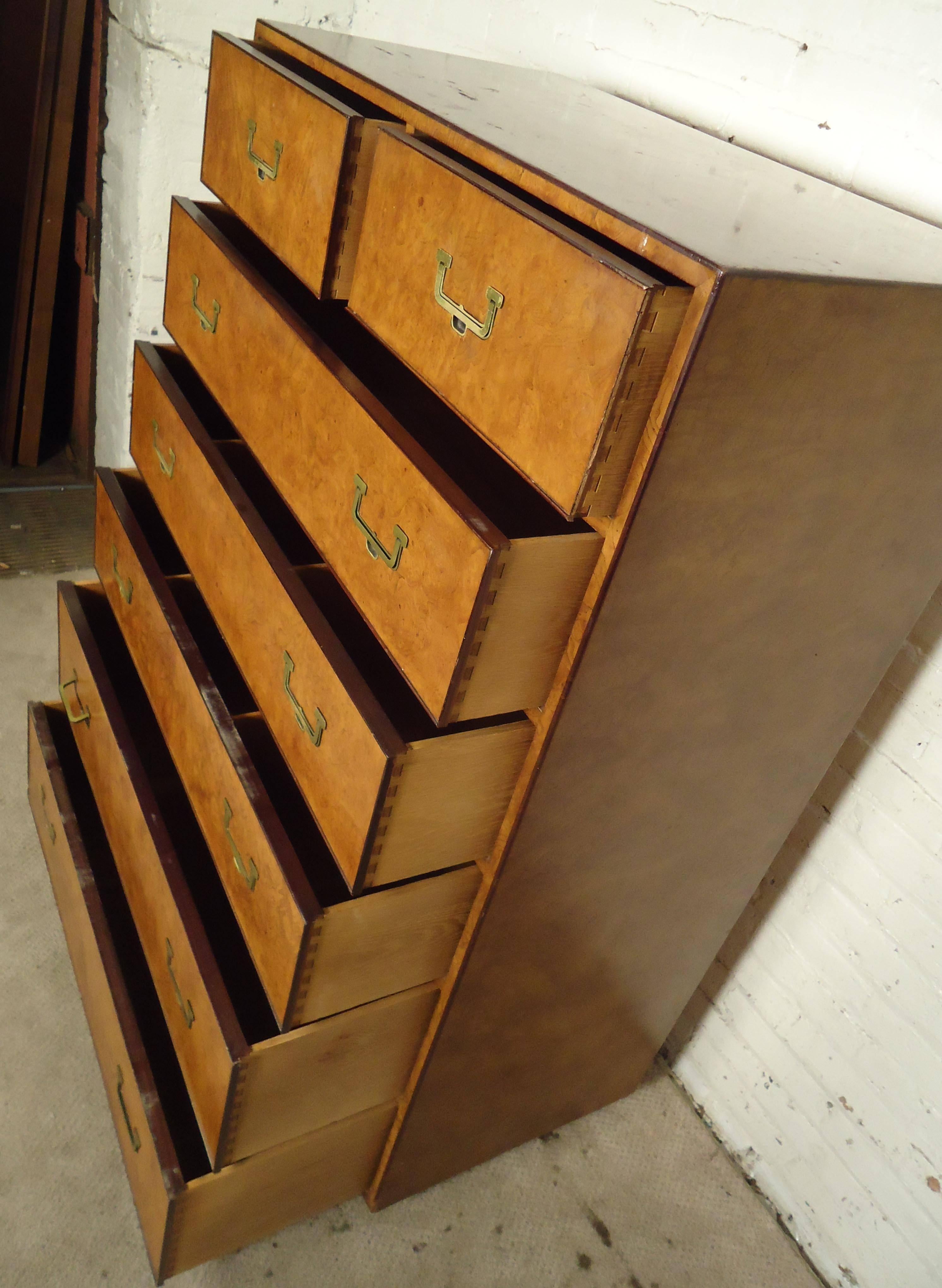 Mid-Century Modern Widdicomb Burl Wood Bedroom Dresser