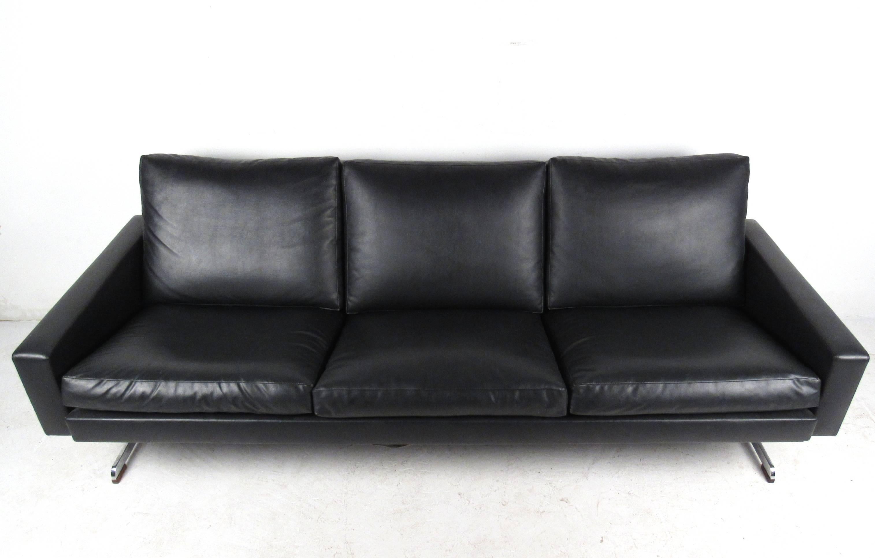mid century vinyl sofa