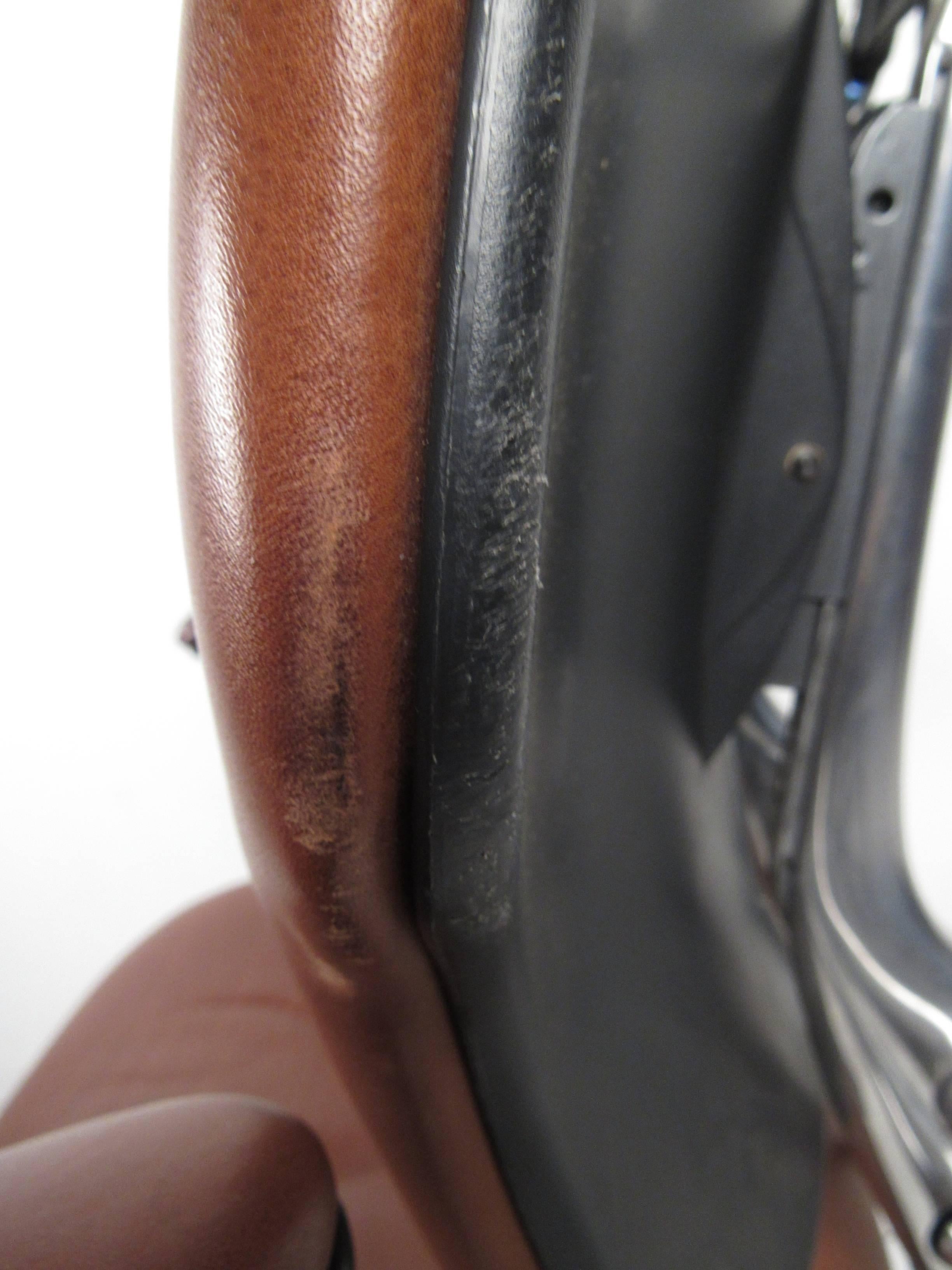 Midcentury Style Ergonomic Leather Swivel Desk Chair 1