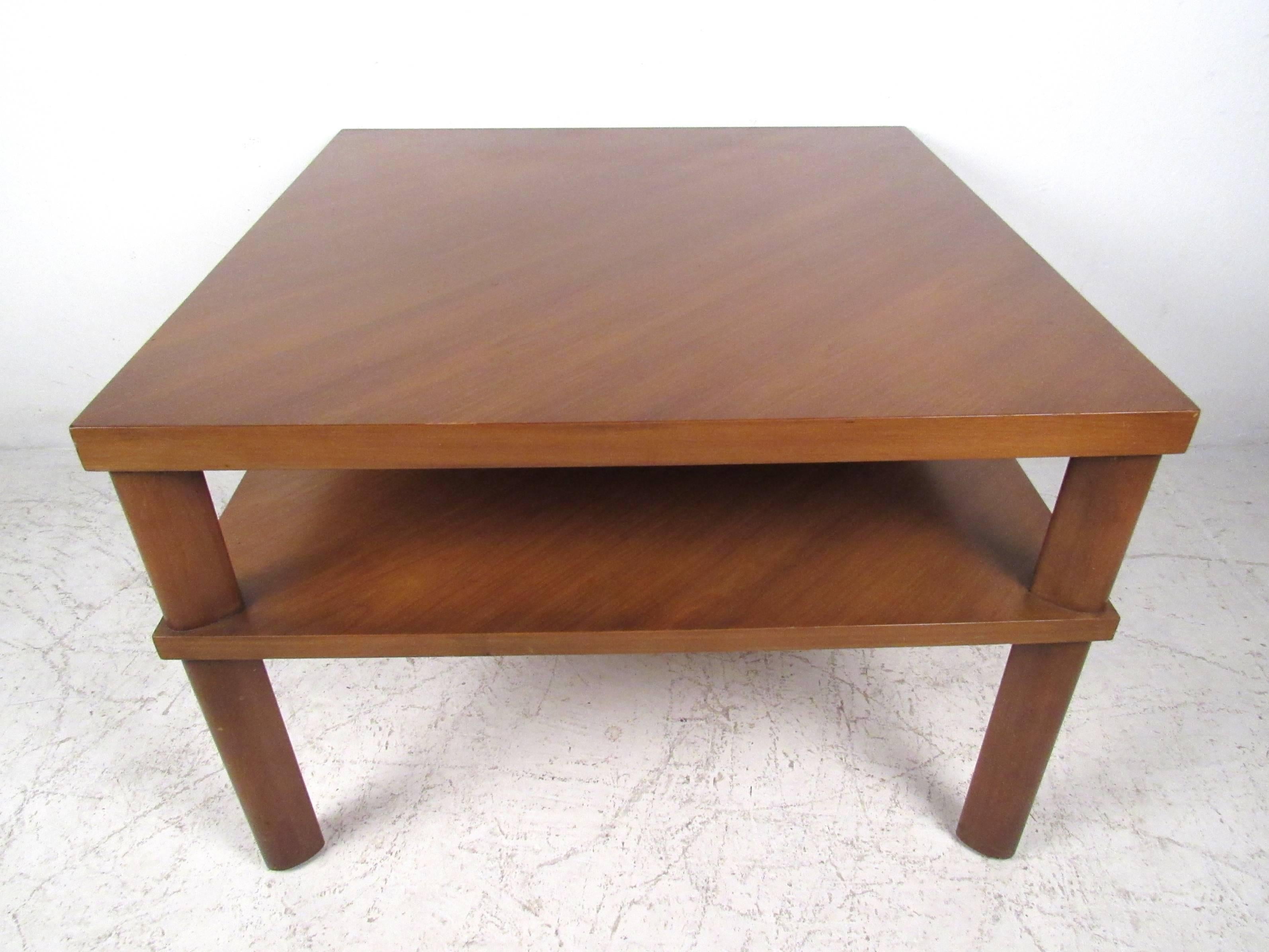 Mid-Century Modern John Widdicomb Two-Tier Cocktail Table For Sale