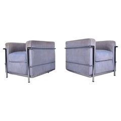 Pair of Vintage Modern Le Corbusier Style Lounge Chairs