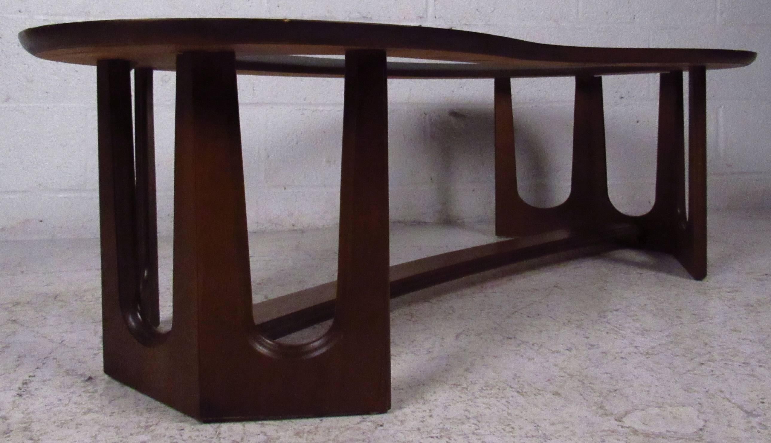 mid century kidney shaped coffee table