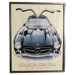Litografía Vintage Mercedes Benz Gullwing de Harold James Chelworth