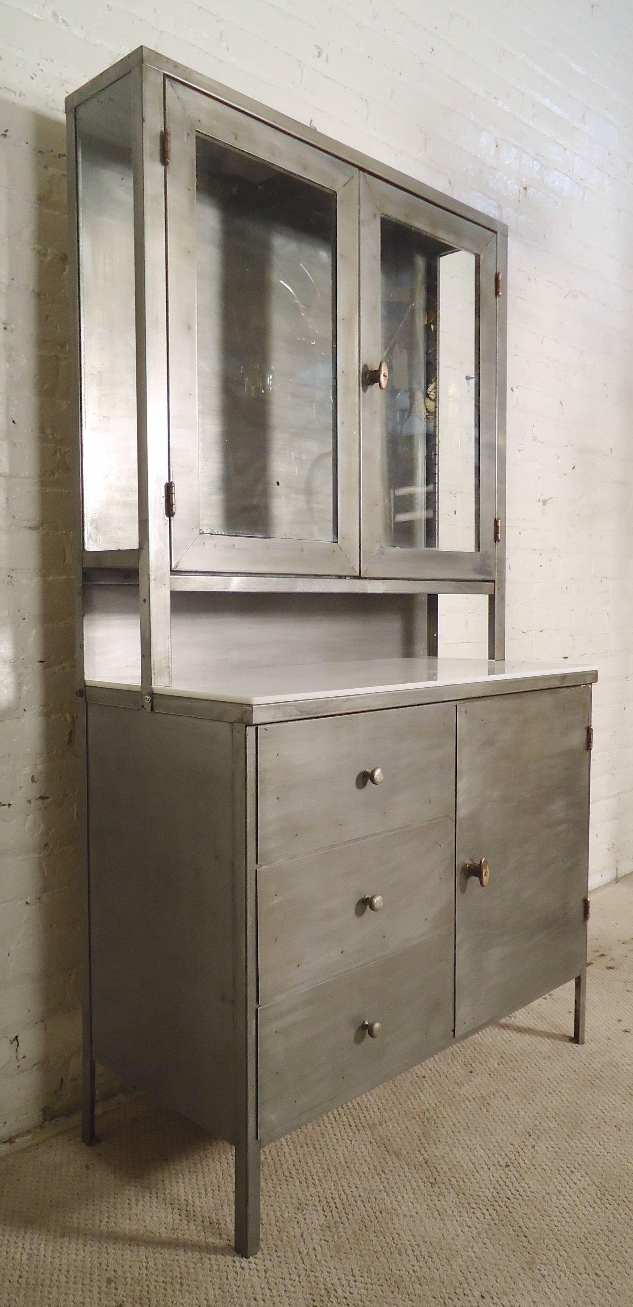 Refinished Vintage Hoosier Cabinet In Distressed Condition In Brooklyn, NY