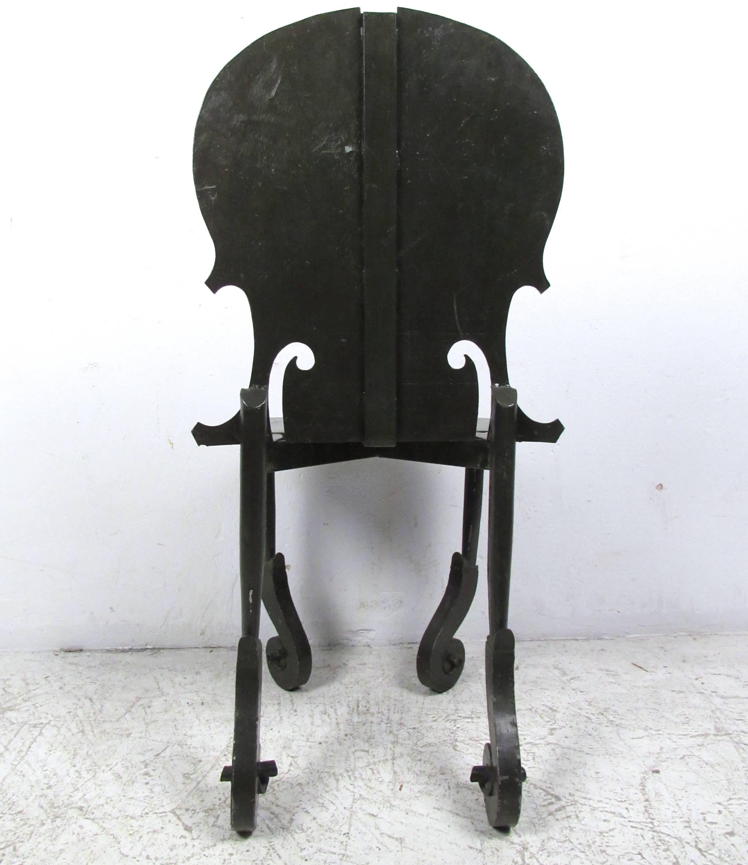 20th Century Vintage Metal Violin Chair in the Style of Arman For Sale