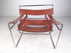 Marcel Breuer Wassily Style Leather Strap Chair