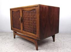 Mid-Century Modern Basket Weave Cabinet by Warren Church for Lane