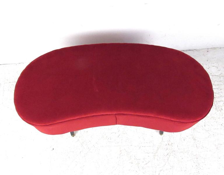 MidCentury Style Kidney Shaped Ottoman or Stool For Sale at 1stDibs