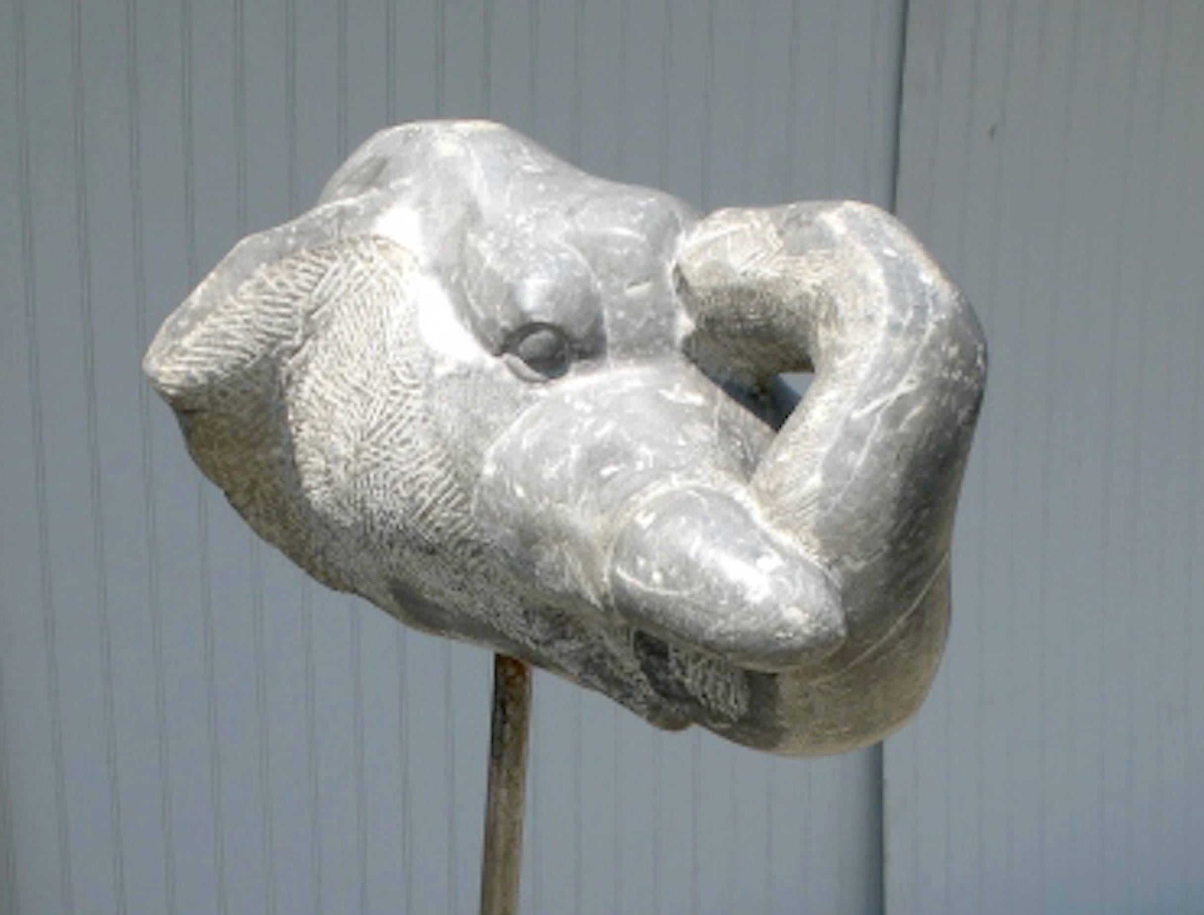 Sculpted Granite Elephant Head In Good Condition For Sale In Brooklyn, NY