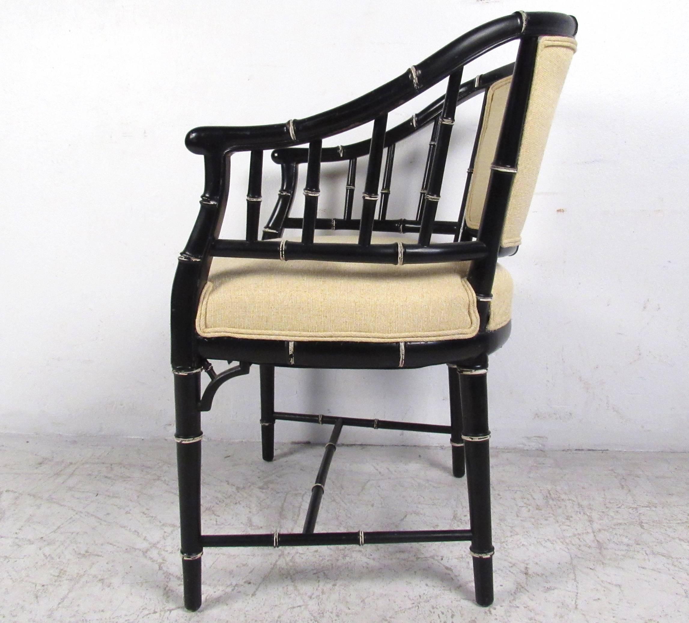 Set of Mid-Century Modern Bamboo Style Dining Chairs 1