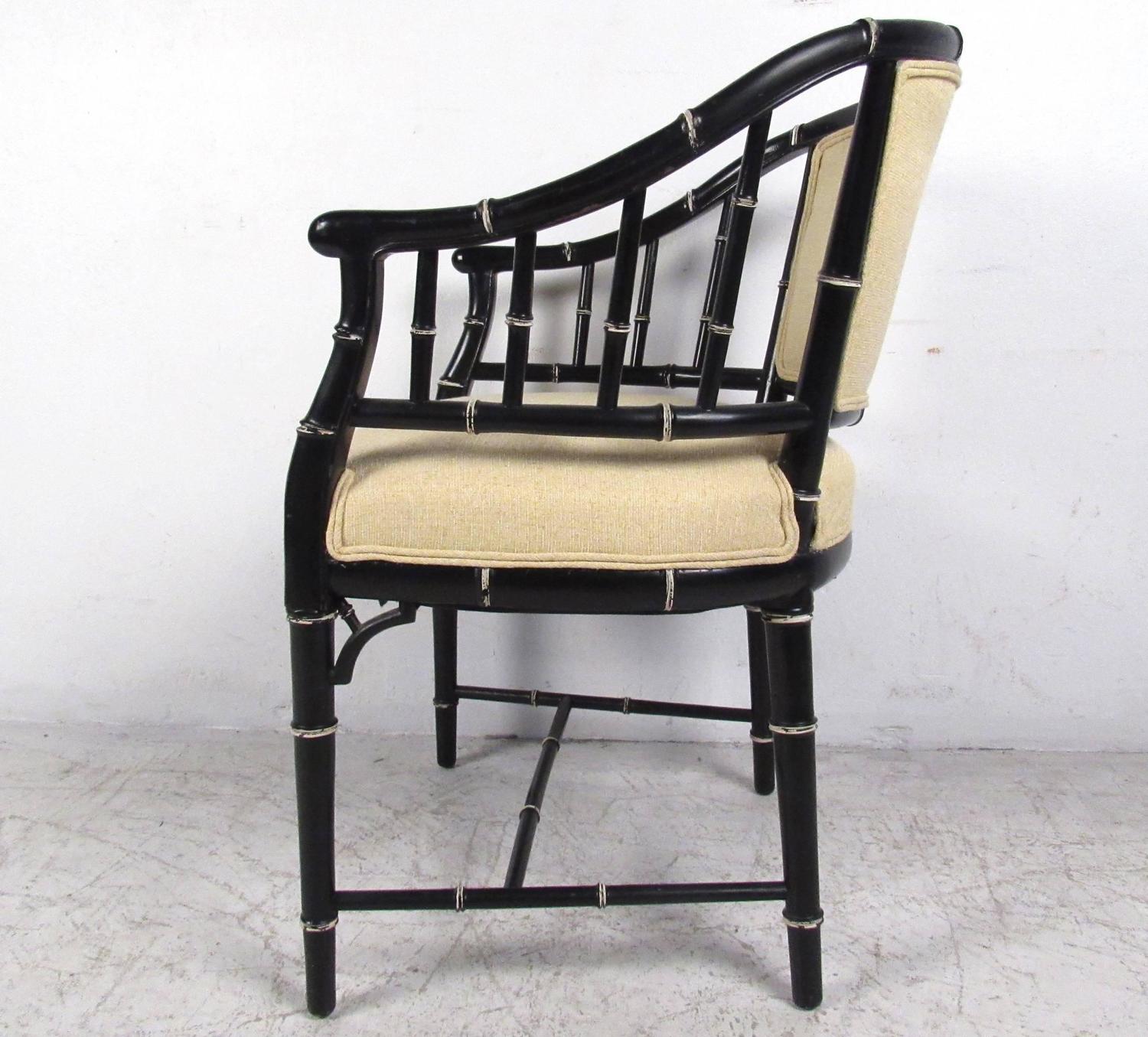 Set of MidCentury Modern Bamboo Style Dining Chairs For Sale at 1stdibs