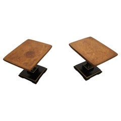 Vintage Burl Top Gilded Hollywood Regency Tables
