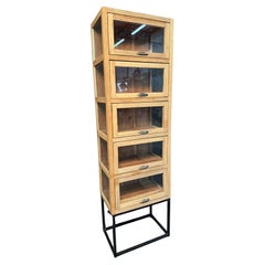 Used Wood and Metal Display Cabinet