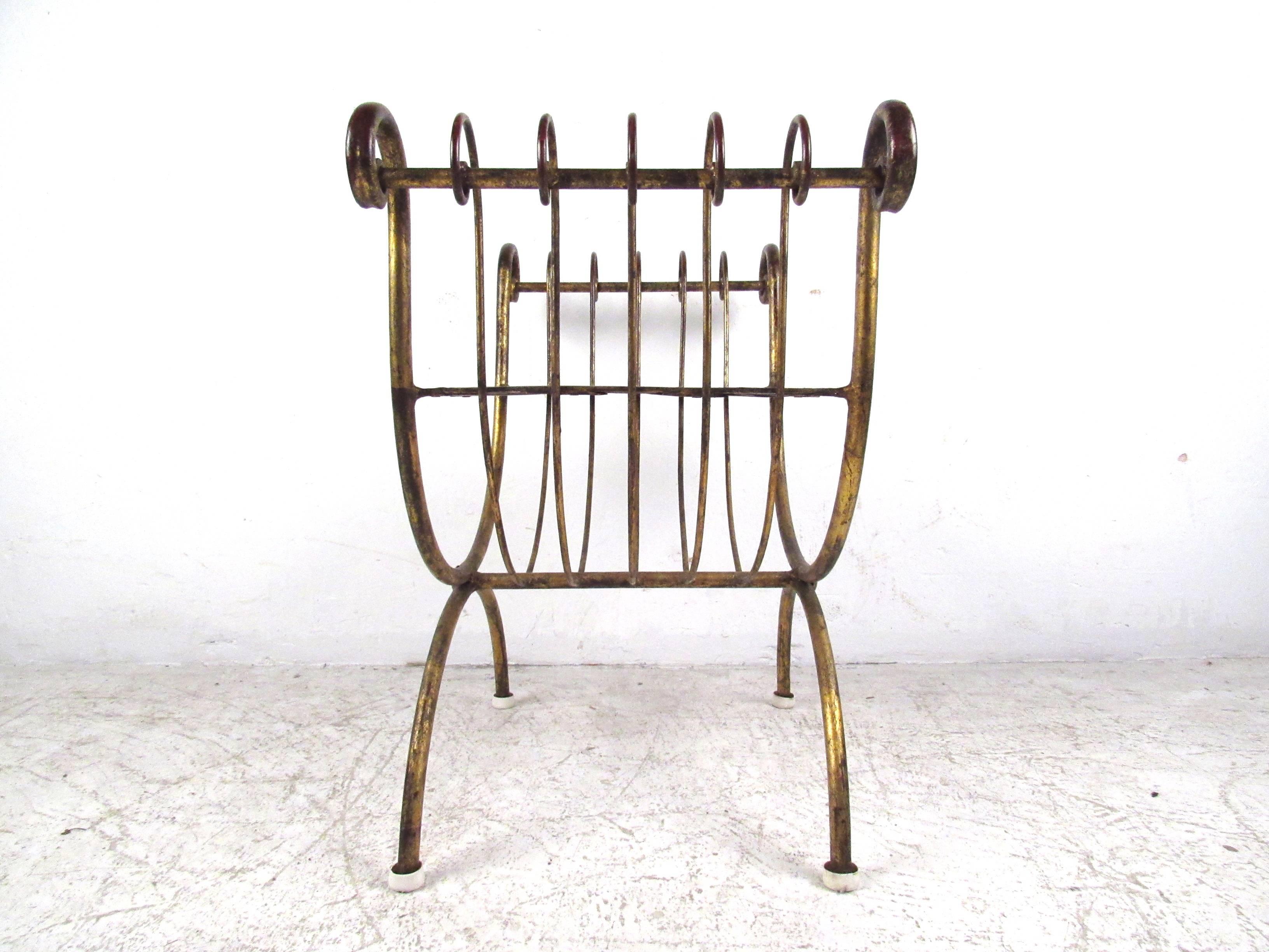 Late 20th Century Vintage Modern Brass Stool