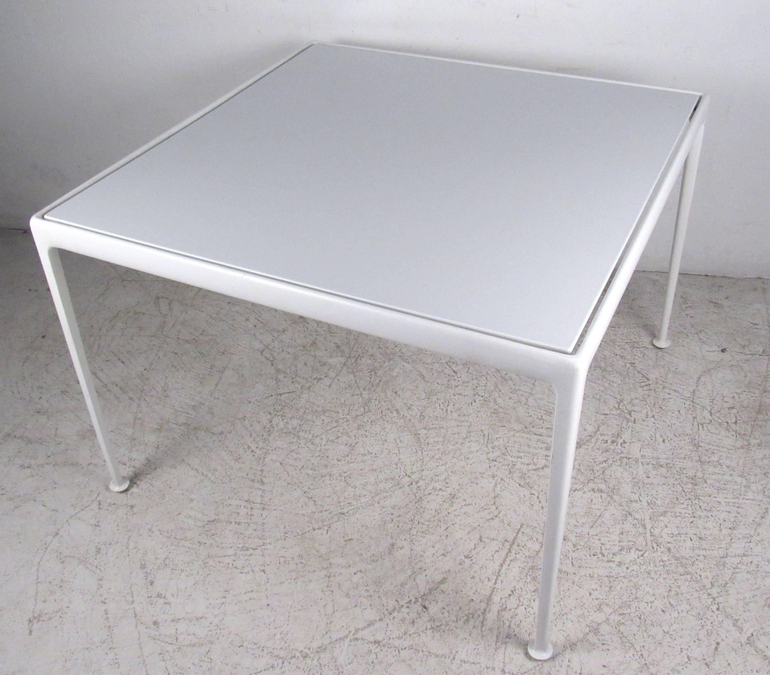 Welded cast and extruded aluminum table designed by Richard Schultz for Florence Knoll in 1966. Please confirm item location (NY or NJ) with dealer.