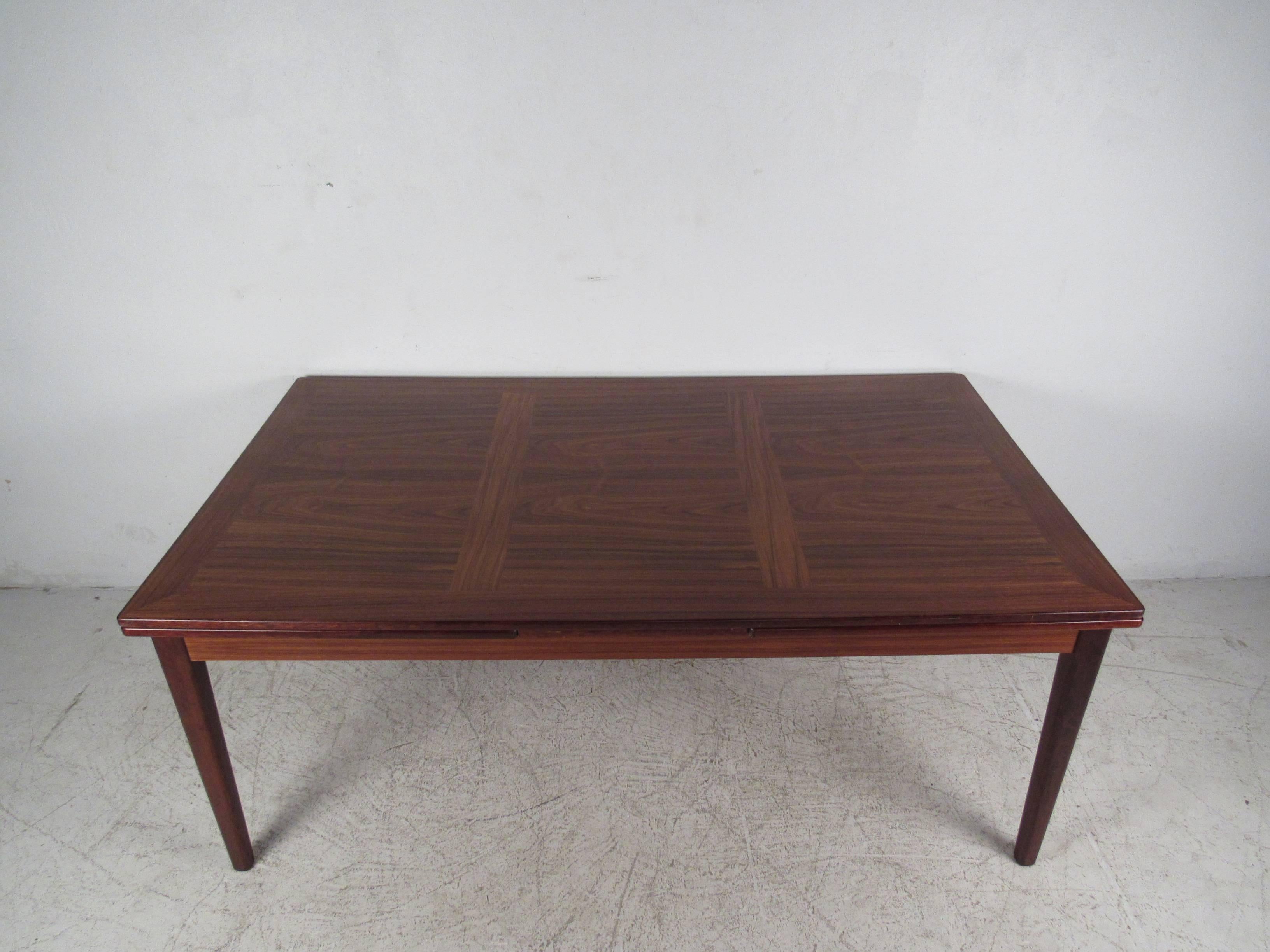 Mid-Century Modern Vintage Modern Rosewood Draw-Leaf Dining Table by Skovby