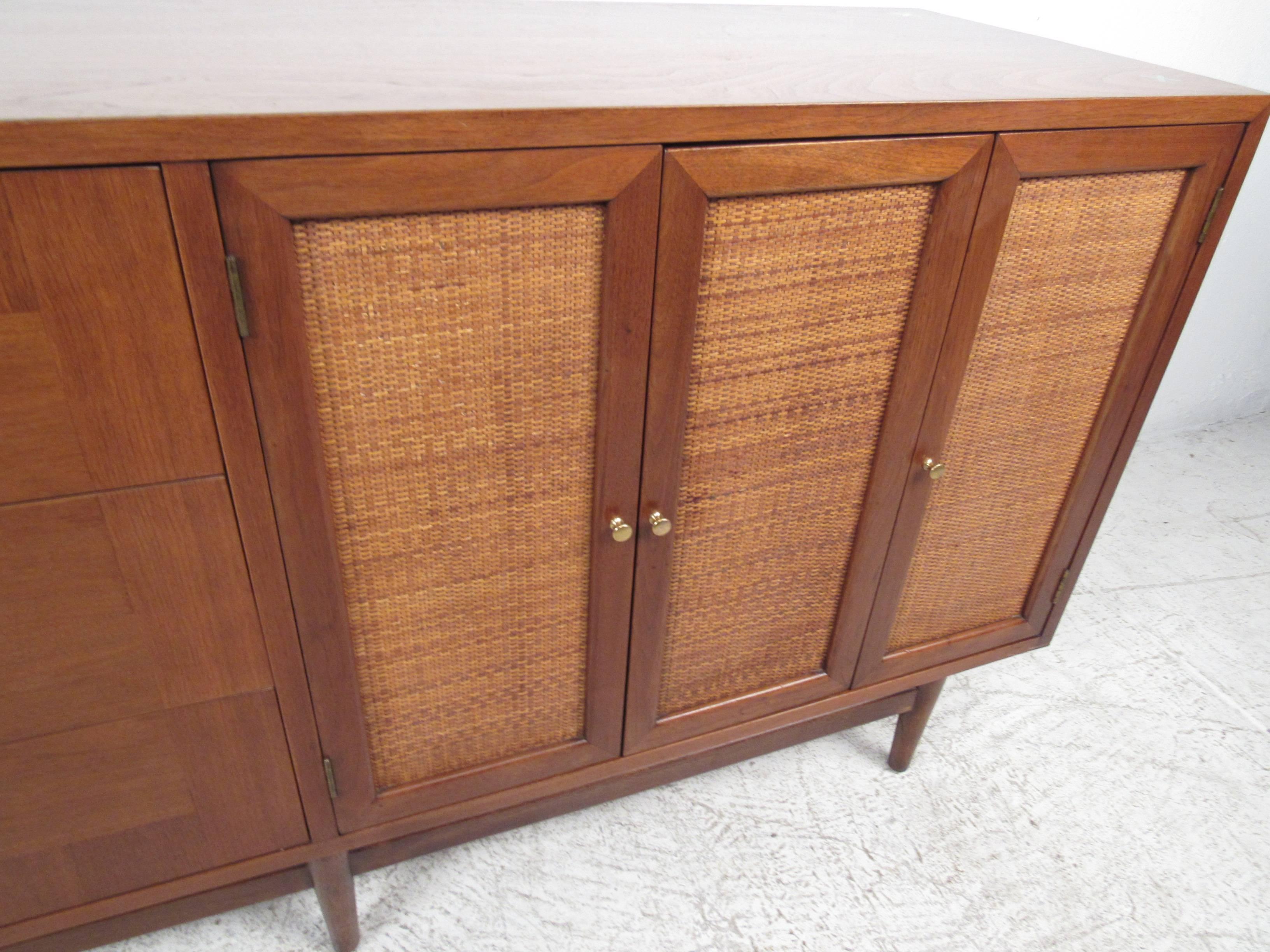American of Martinsville Cane Front Credenza 1
