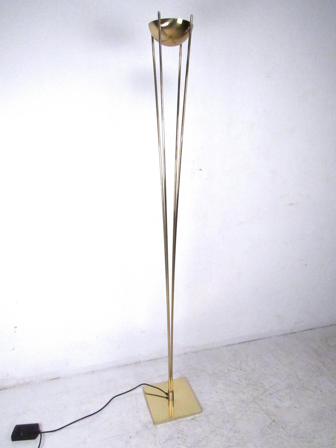 Mid-Century Modern Brass Torchiere Lamp For Sale at 1stdibs Mid-Century Modern Brass Torchiere Lamp For Sale at 1stdibs