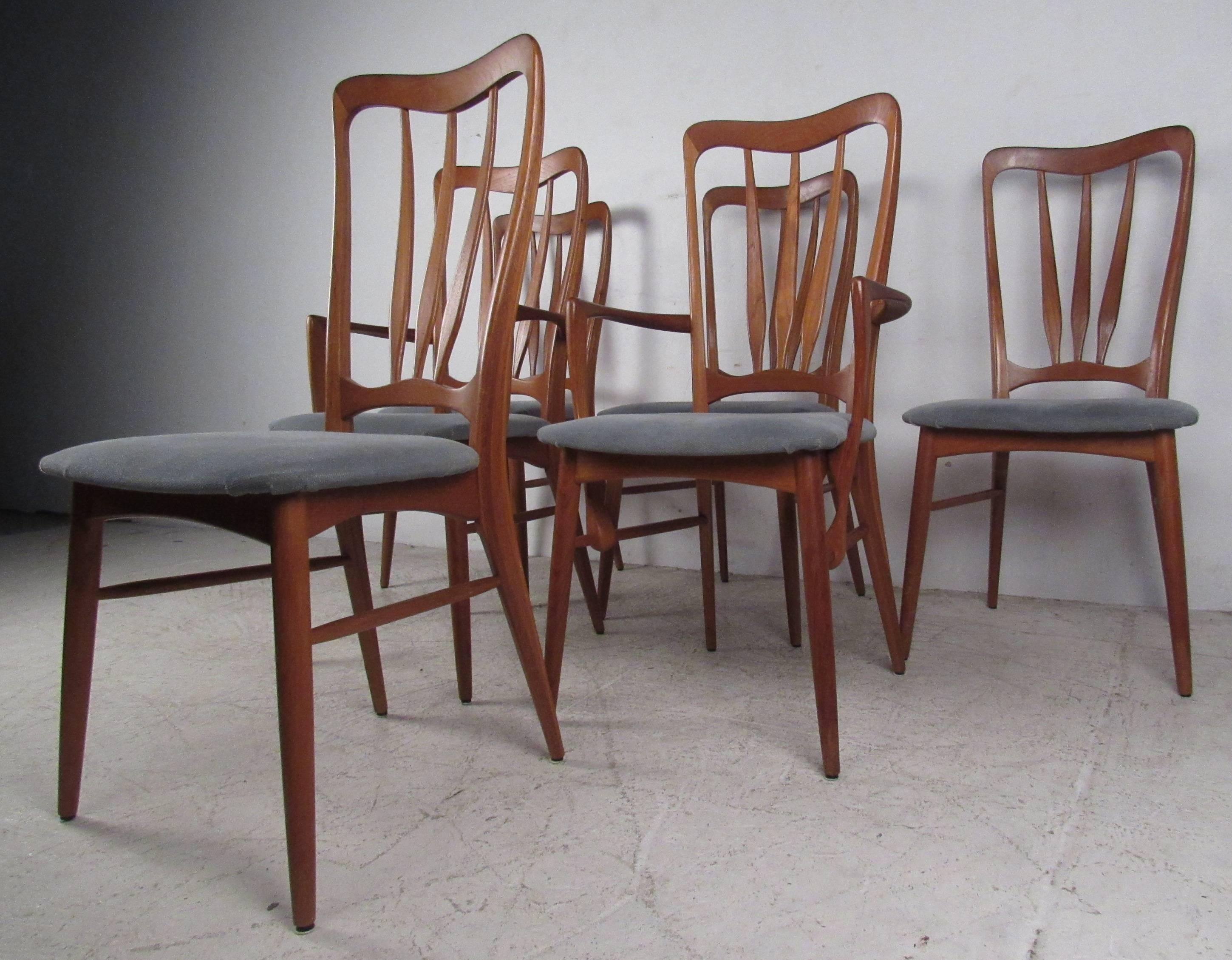 Scandinavian Modern Vintage Modern Teak Dining Chairs after Folke Ohlsson