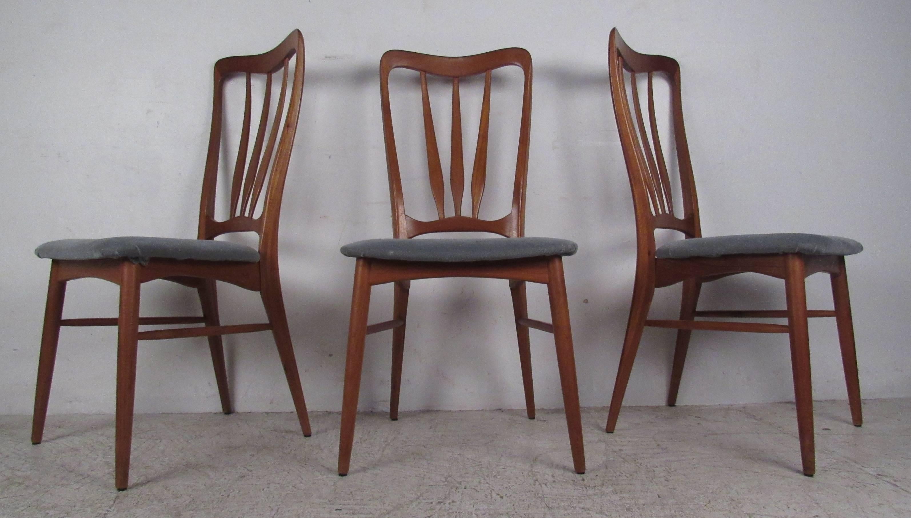 Danish Vintage Modern Teak Dining Chairs after Folke Ohlsson
