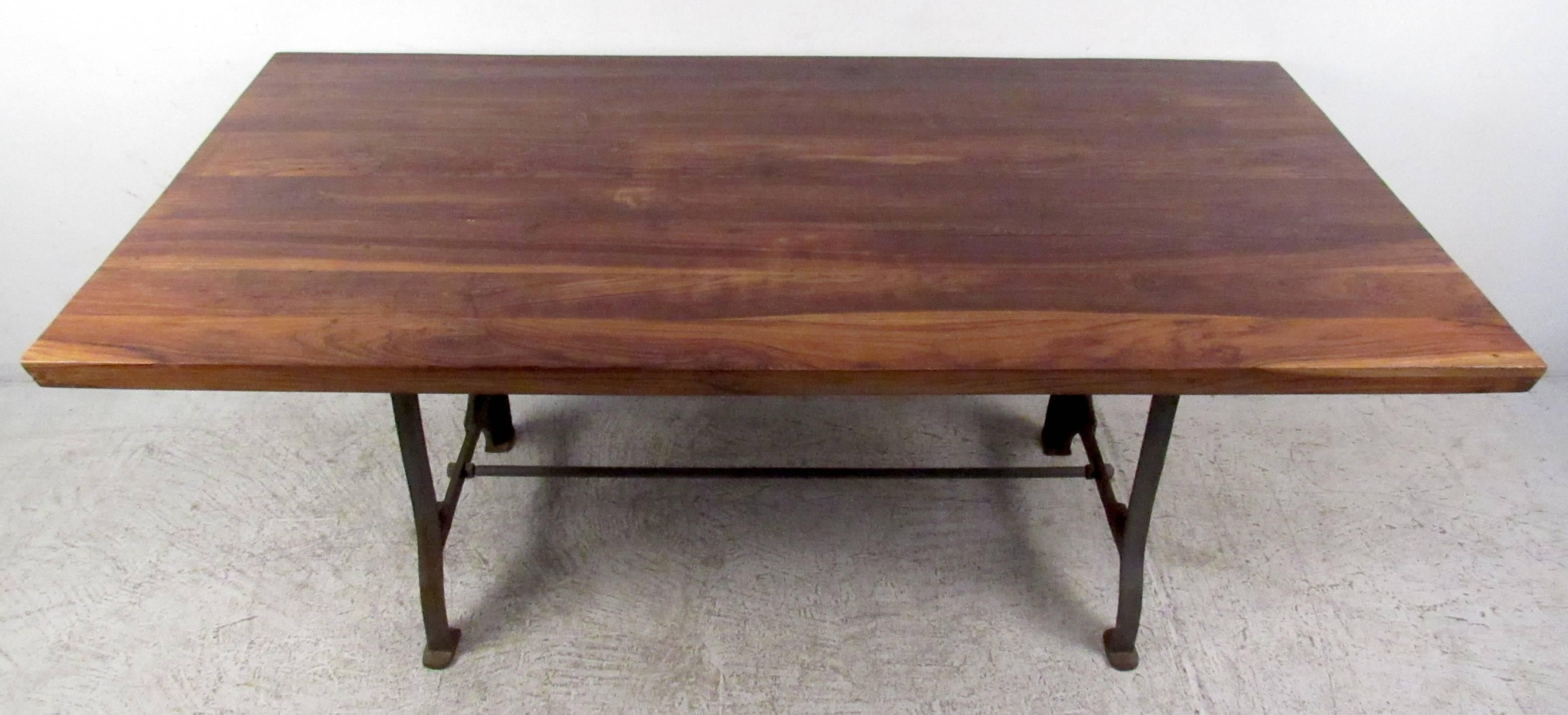 Industrial Modern Iron Base Dining Table 1