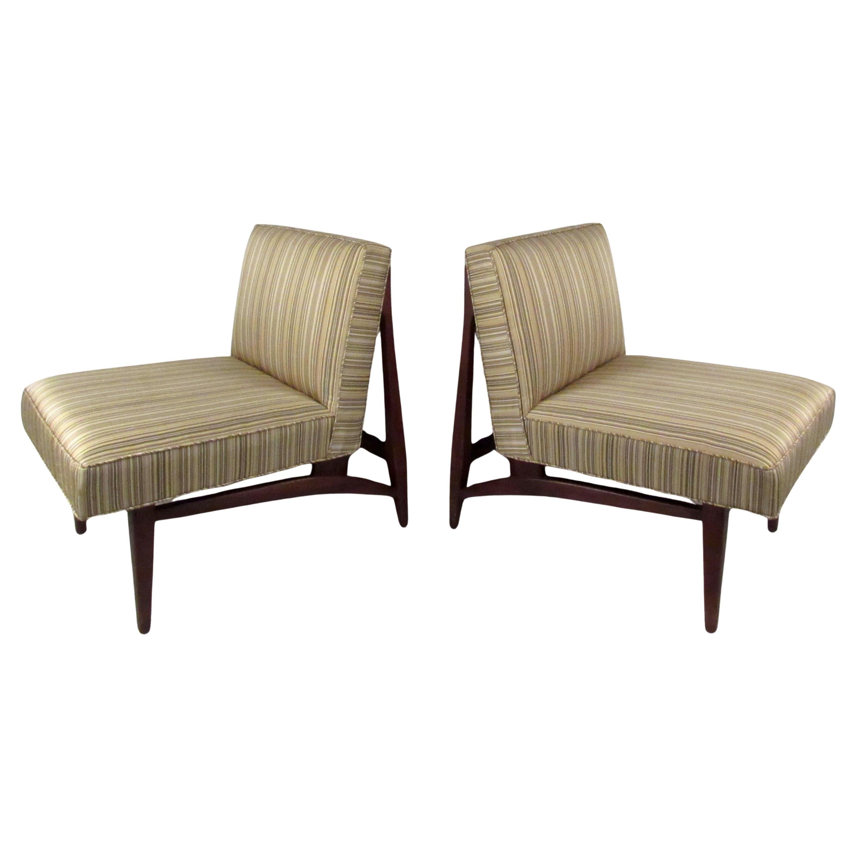 Pair of Jens Risom Style Slipper Chairs