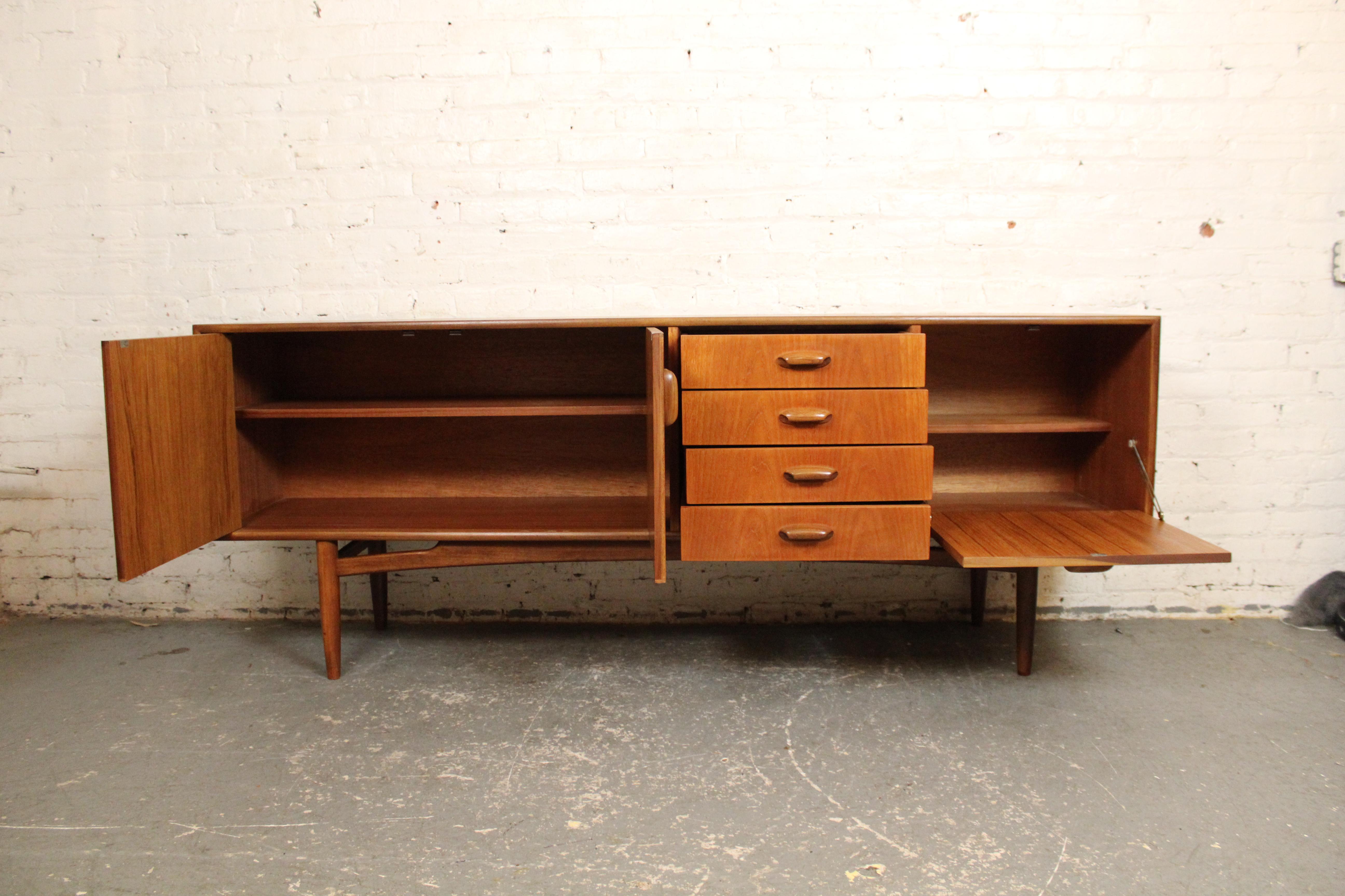 Carved Mid-Century English Sideboard by V.B. Wilkins for G-Plan For Sale