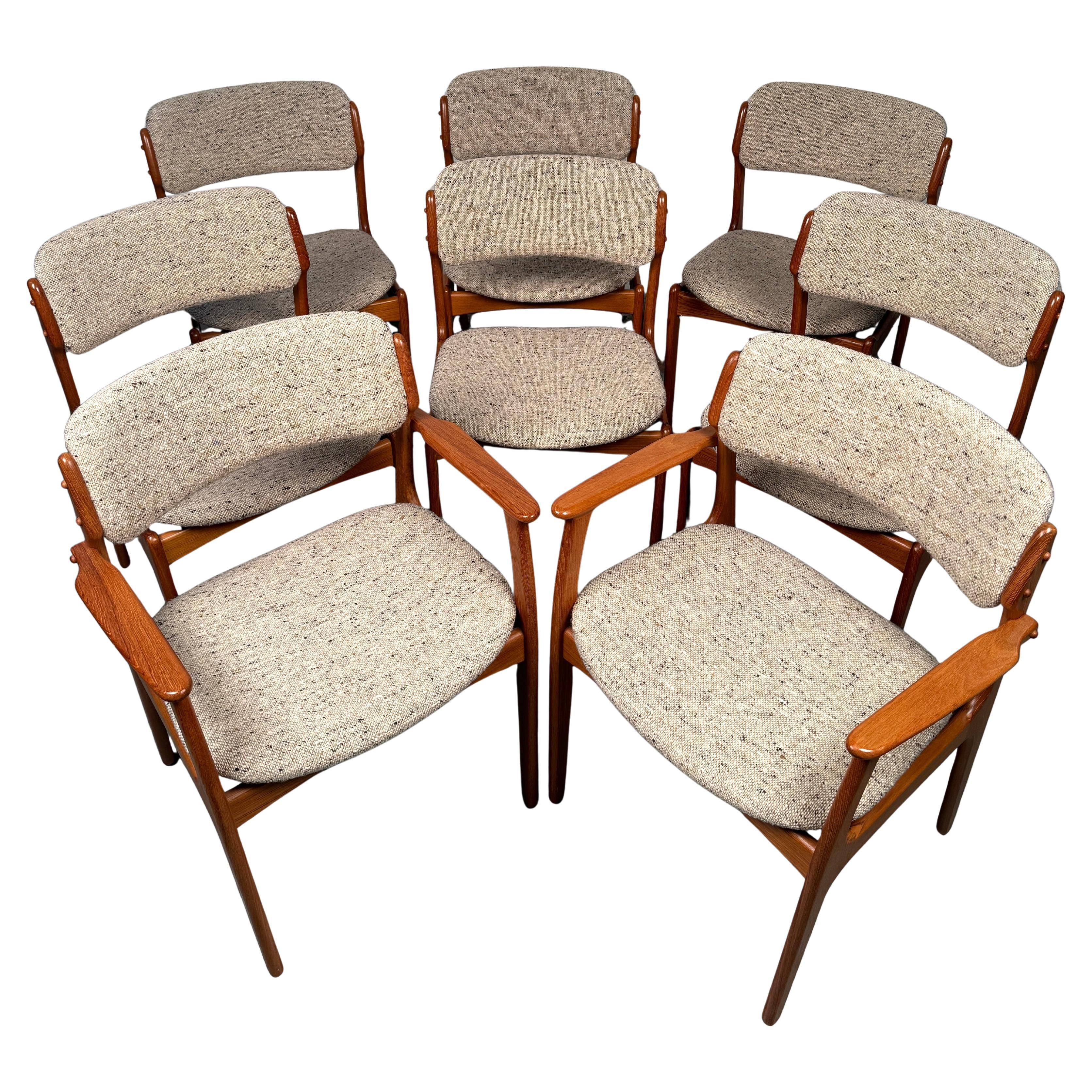Ensemble de 8 chaises de salle à manger vintage par Erik Buch Model 50 for O.D. Møbler en vente