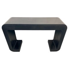 Mid-Century Modern Black Console Table with Drawer