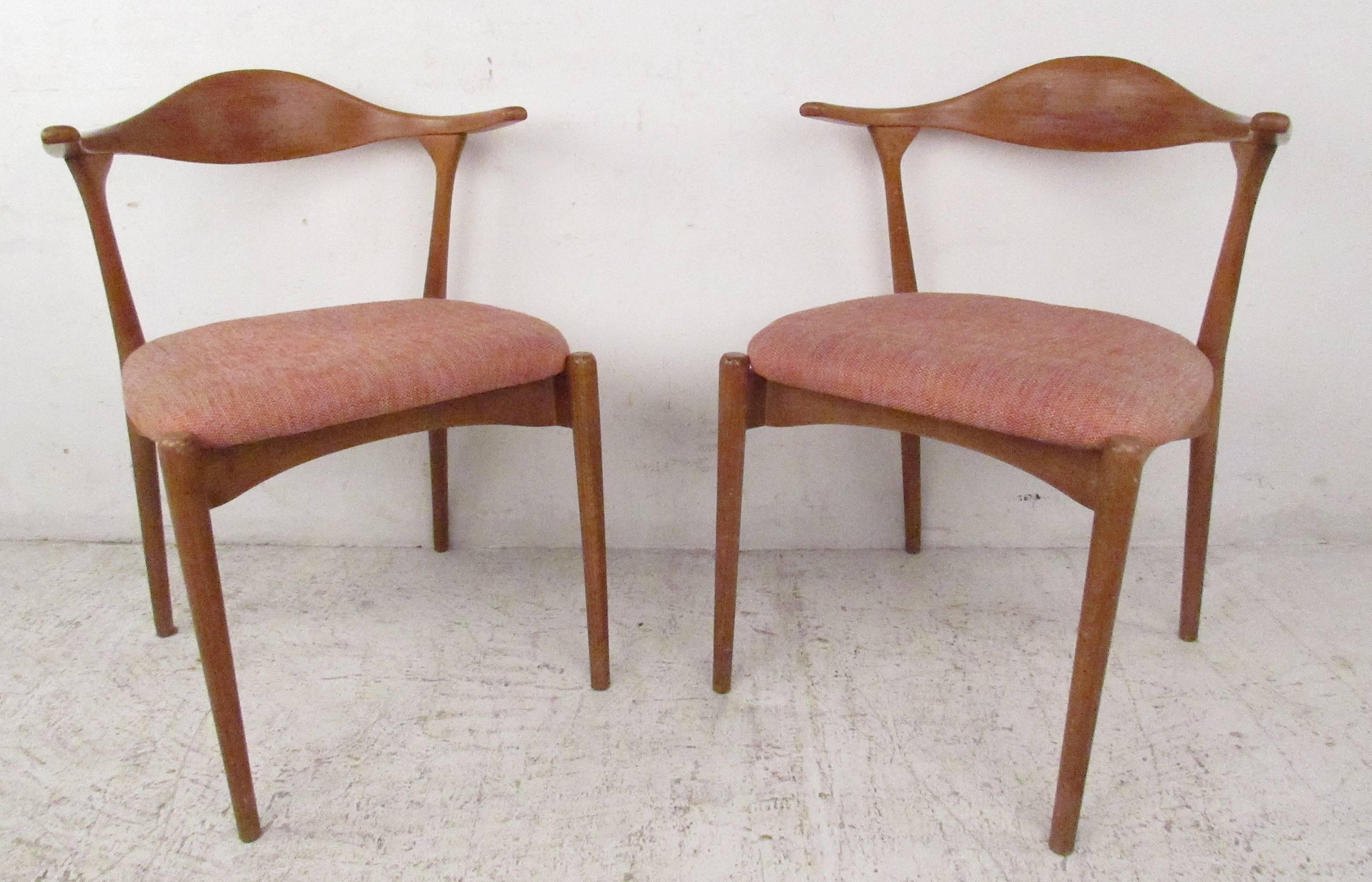 Set of four Danish teak dining chairs with 