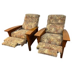 Pair of Mission Style Reclining Lounge Chairs