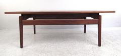 Mid-Century Jens Risom Coffee Table with Ceramic Tile Inlay