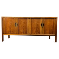 Mid-Century Walnut and Brass Credenza by Henredon