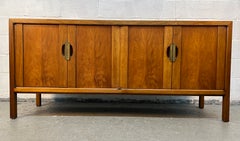 Mid-Century Walnut and Brass Credenza by Henredon